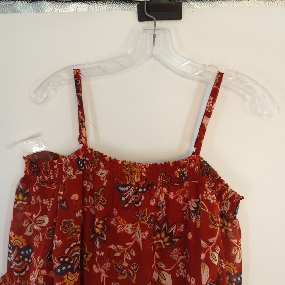 A.BYER FLORAL OFF THE SHOULDER FLORAL DRESS LARGE - Picture 2 of 8